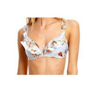 NWT Agua by Agua Bendita Malena SUNBAZE Ruffle Bikini Top SZ L